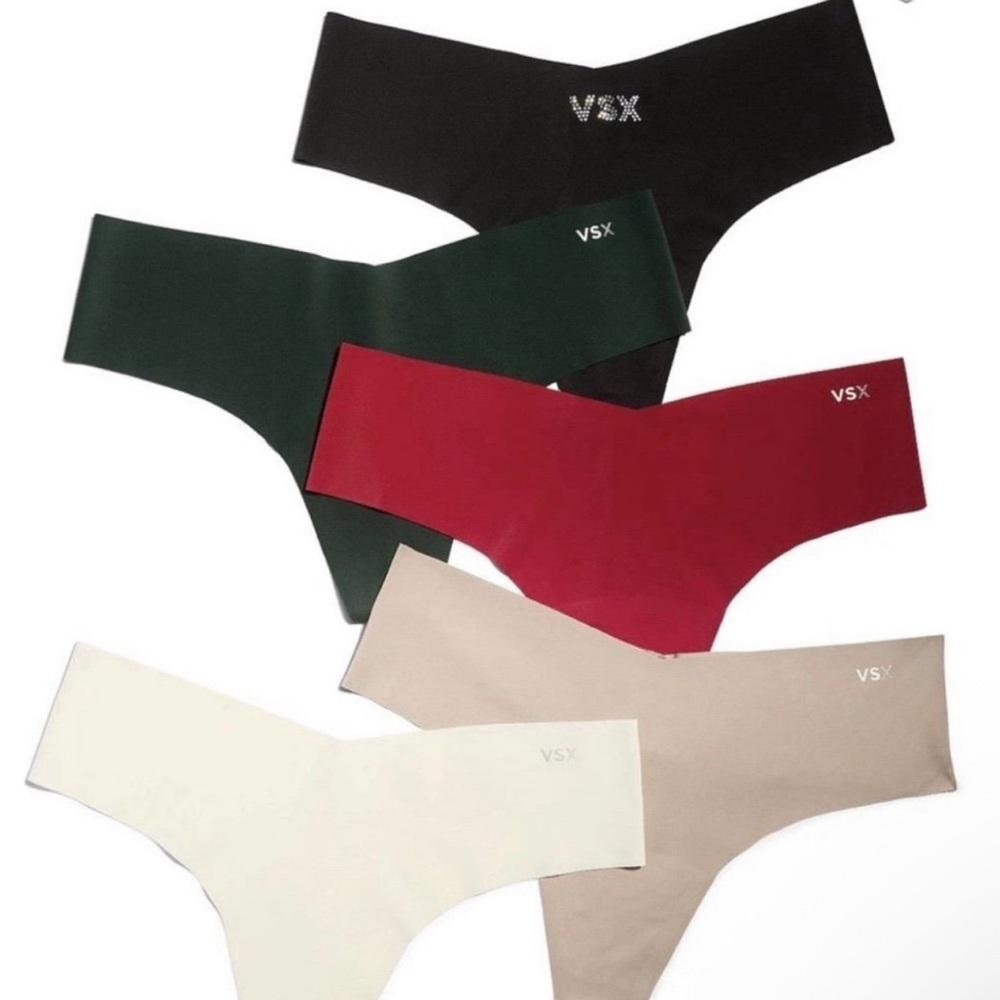 VICTORIA'S SECRET 5-Pack VSX No-Show Thong Panties Size XL  Multi Color